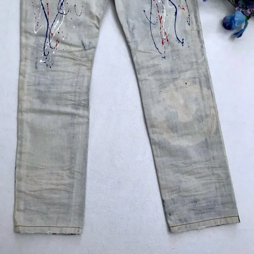 Heritage America NWT Light Wash Distressed Crop Jeans Women 6 *See Description*